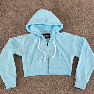 KATIEJNYC DYLAN ZIP CROP HOODIE